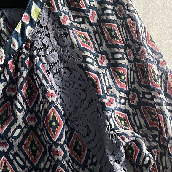 Anthropologie Figueroa Flower Top SZ Small Lace Front Inserts Boho Y2K Peasant - Picture 3 of 11